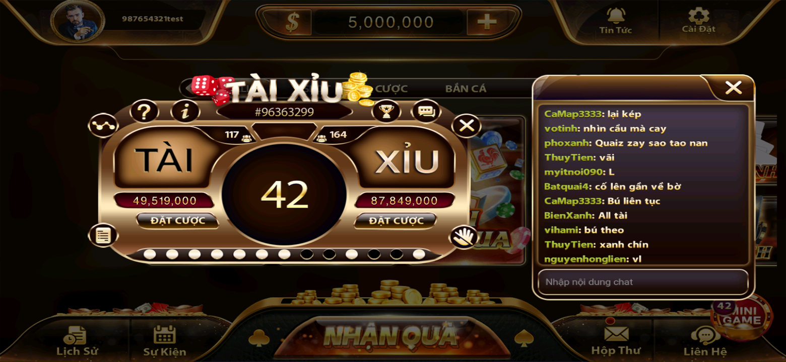Ảnh chụp màn hình sảnh game nổ hũ hi88